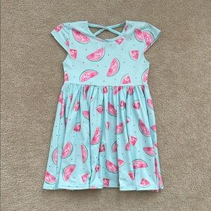 Charming Girls Watermelon Print Casual Dress